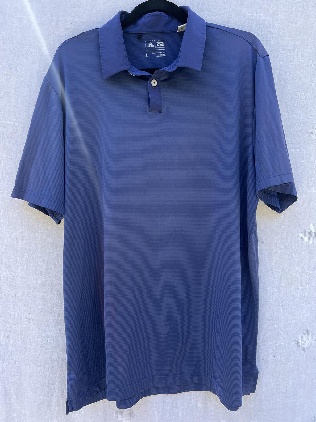 Adidas Golf Polo Shirt Blue Performance Stretch Mens Size Large L