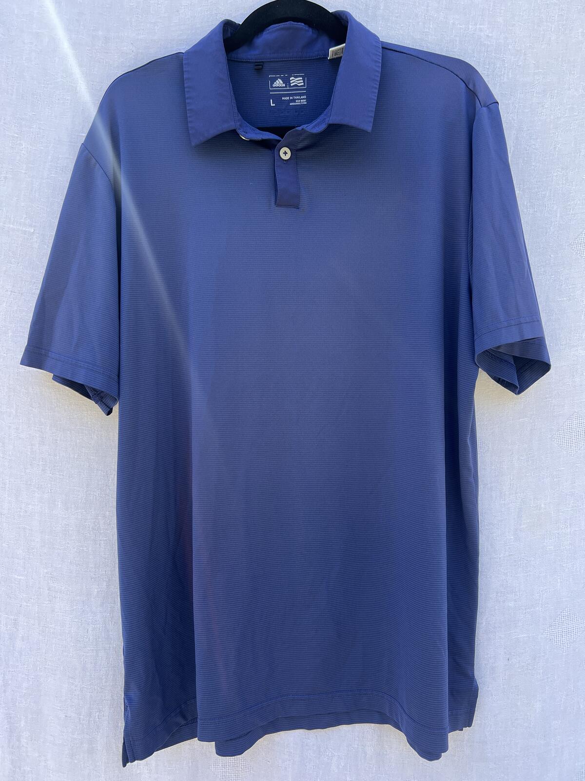 Adidas Golf Polo Shirt Blue Performance Stretch Mens Size Large L