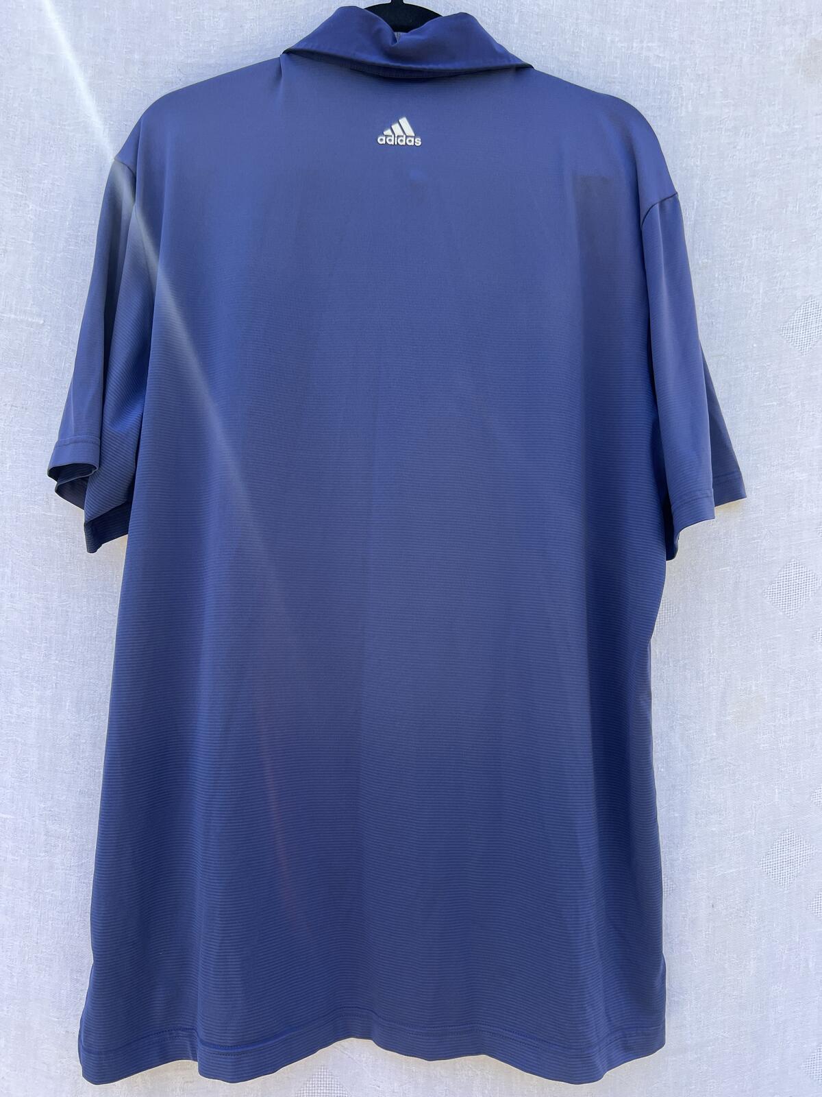 Adidas Golf Polo Shirt Blue Performance Stretch Mens Size Large L