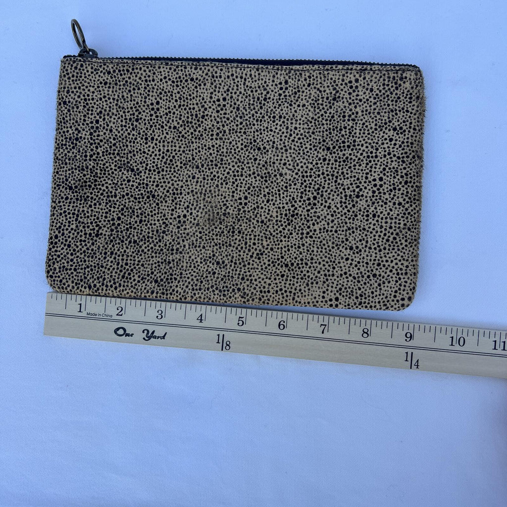 Madewell NWT Calf Hair Cheetah Print Zip Pouch Clutch Wallet Leather