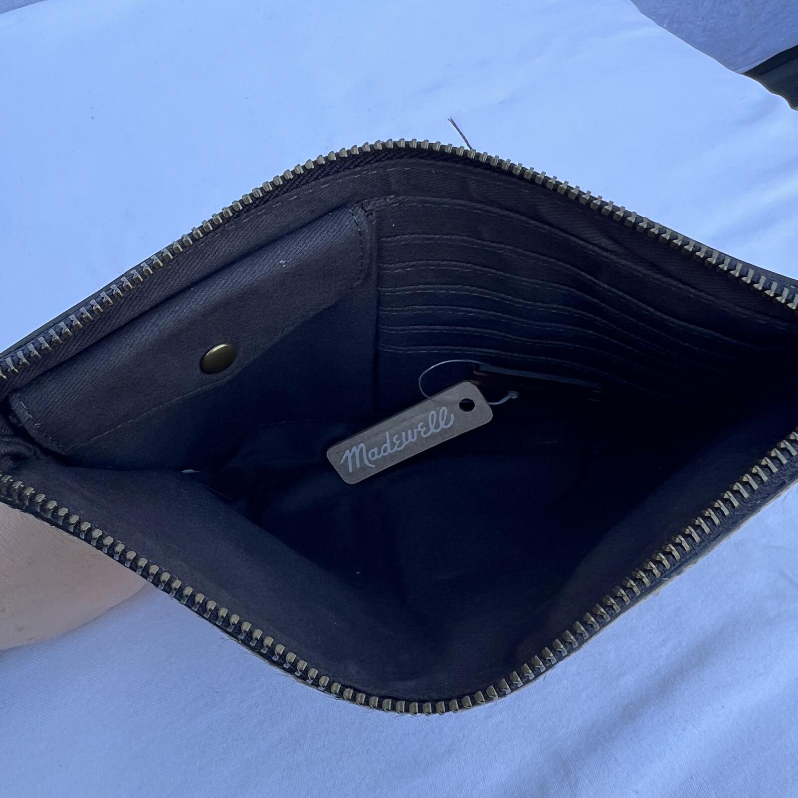 Madewell NWT Calf Hair Cheetah Print Zip Pouch Clutch Wallet Leather
