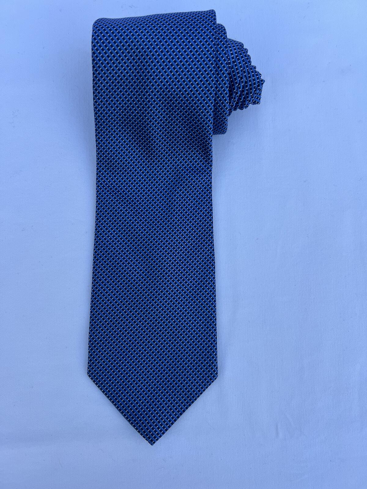 Brooks Brothers 346 Blue Silk Tie Micro Pattern Classic Business Necktie
