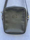 Vintage Guy Laroche Brown Leather Crossbody Bag Small Square Minimalist