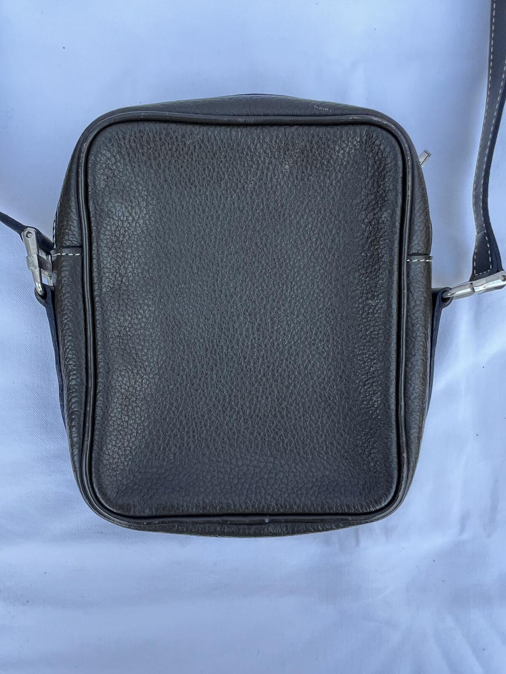 Vintage Guy Laroche Brown Leather Crossbody Bag Small Square Minimalist
