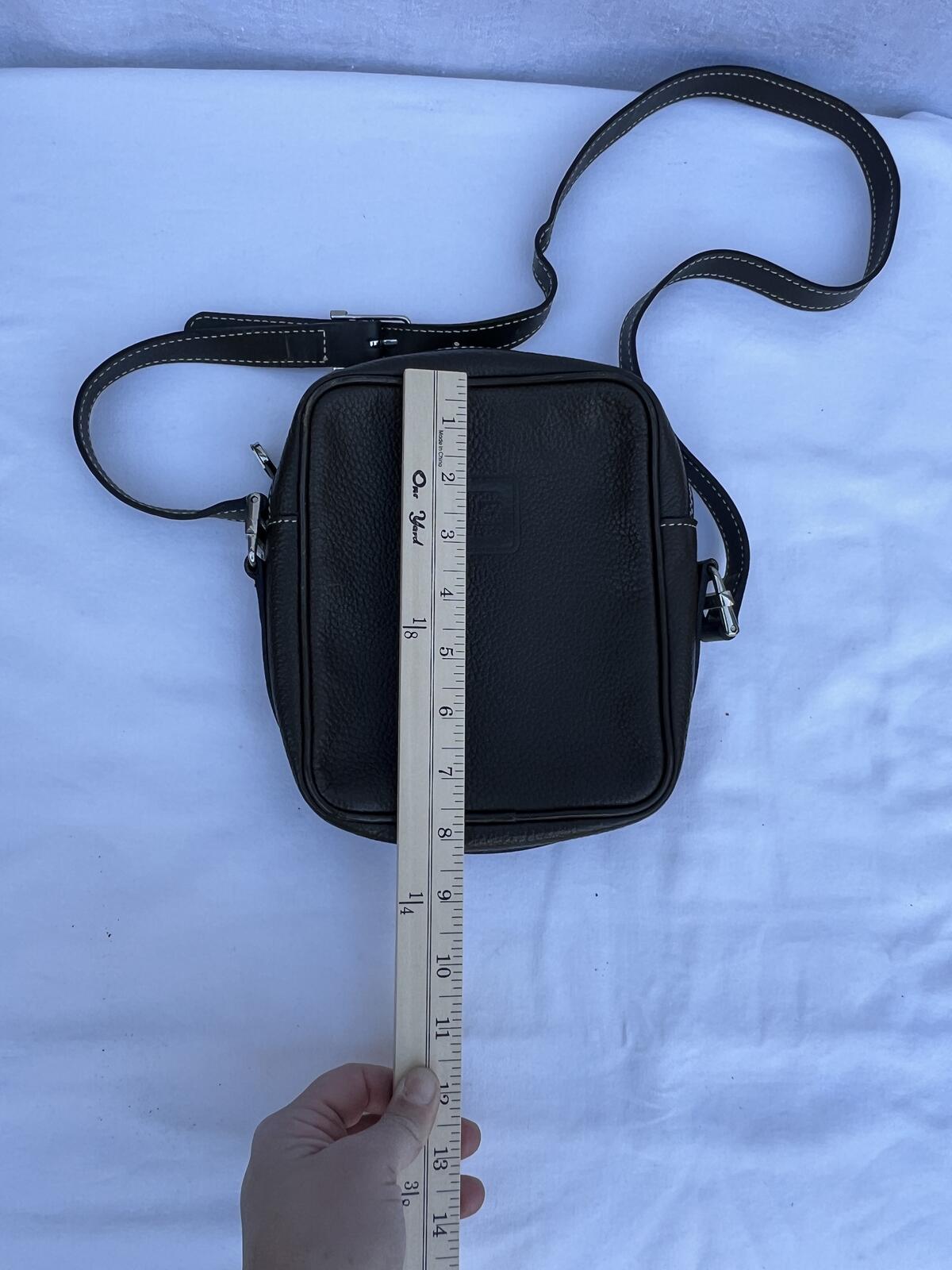 Vintage Guy Laroche Brown Leather Crossbody Bag Small Square Minimalist