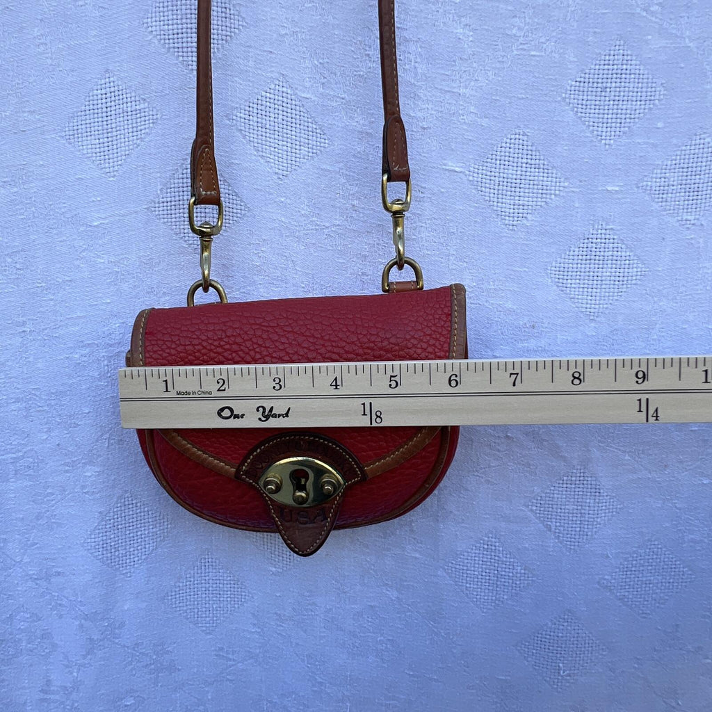Vintage Dooney & Bourke Red AWL Leather Crossbody and Belt Saddle Bag USA Made