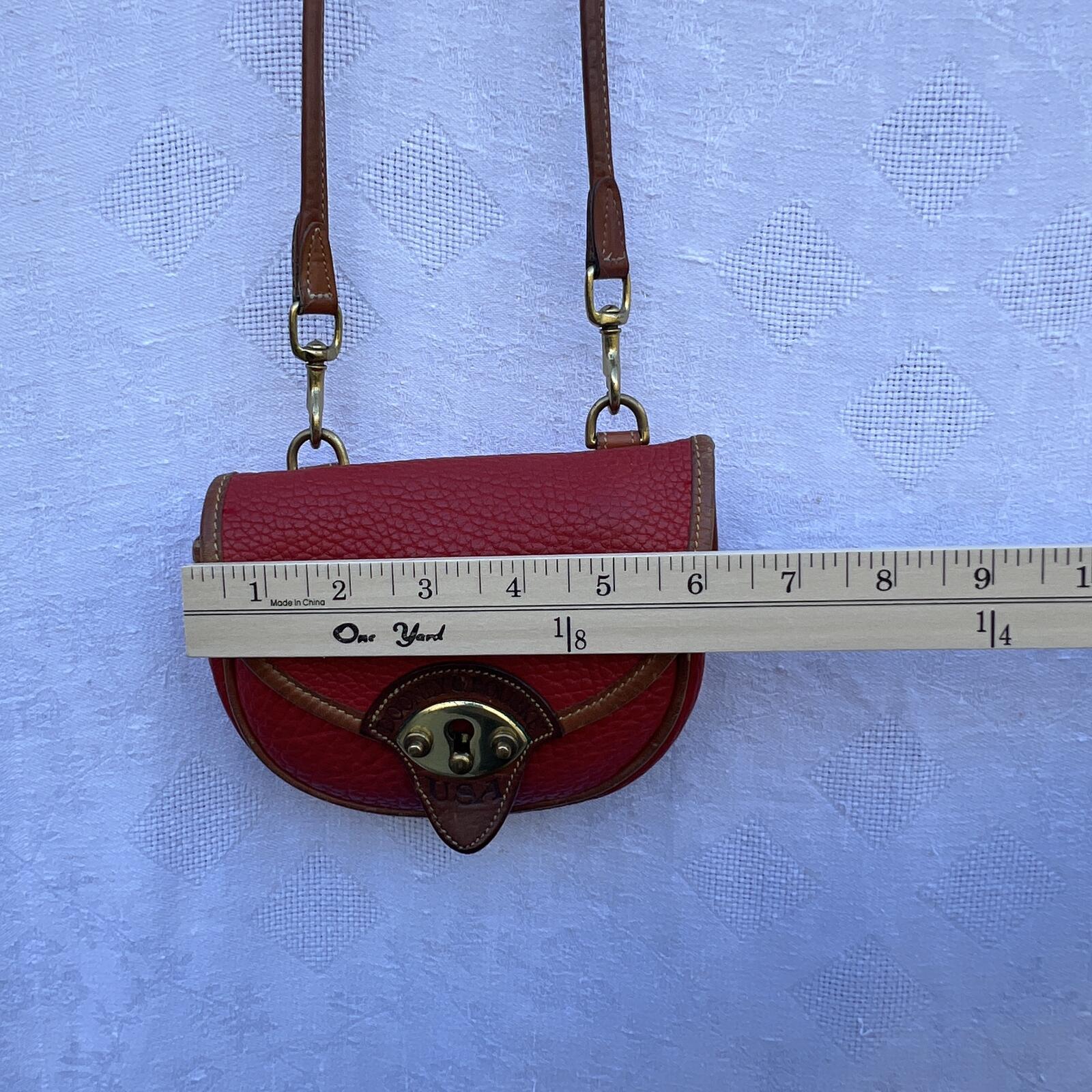 Vintage Dooney & Bourke Red AWL Leather Crossbody and Belt Saddle Bag USA Made