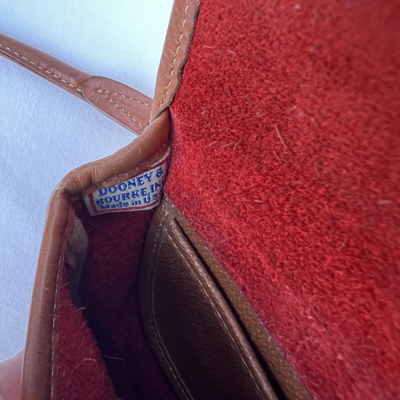 Vintage Dooney & Bourke Red AWL Leather Crossbody and Belt Saddle Bag USA Made