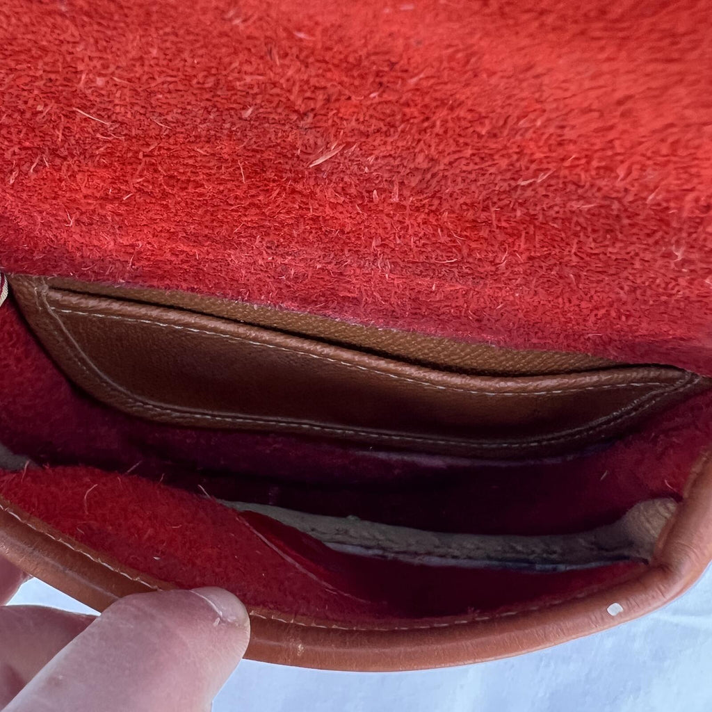 Vintage Dooney & Bourke Red AWL Leather Crossbody and Belt Saddle Bag USA Made