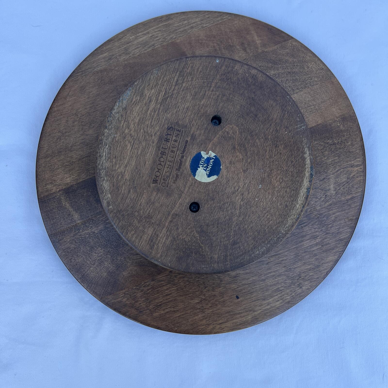 Woodbury's of Shelburne VT Solid Wood Lazy Susan Turntable 12" Round Tray