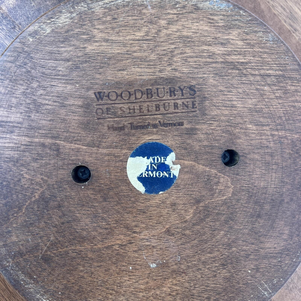 Woodbury's of Shelburne VT Solid Wood Lazy Susan Turntable 12" Round Tray