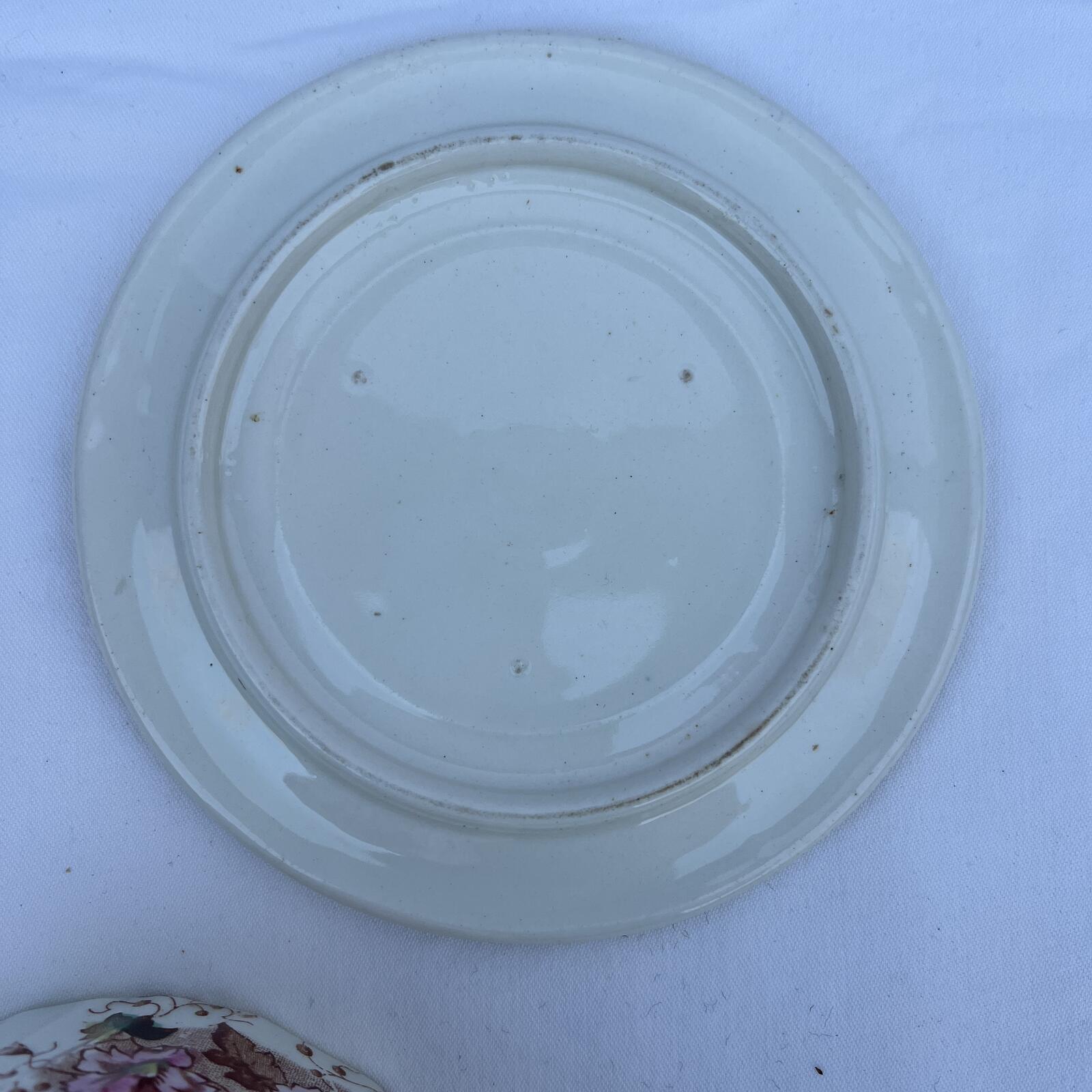 Vintage Floral Covered Butter /Cheese Dish Cream Glass Cottagecore Kitchen Decor