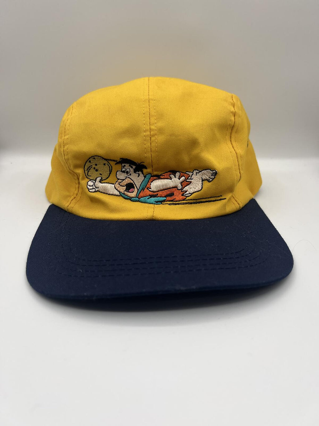 Vintage Flintstones Fred Flintstone Snapback Hat Yellow Blue Cap USA