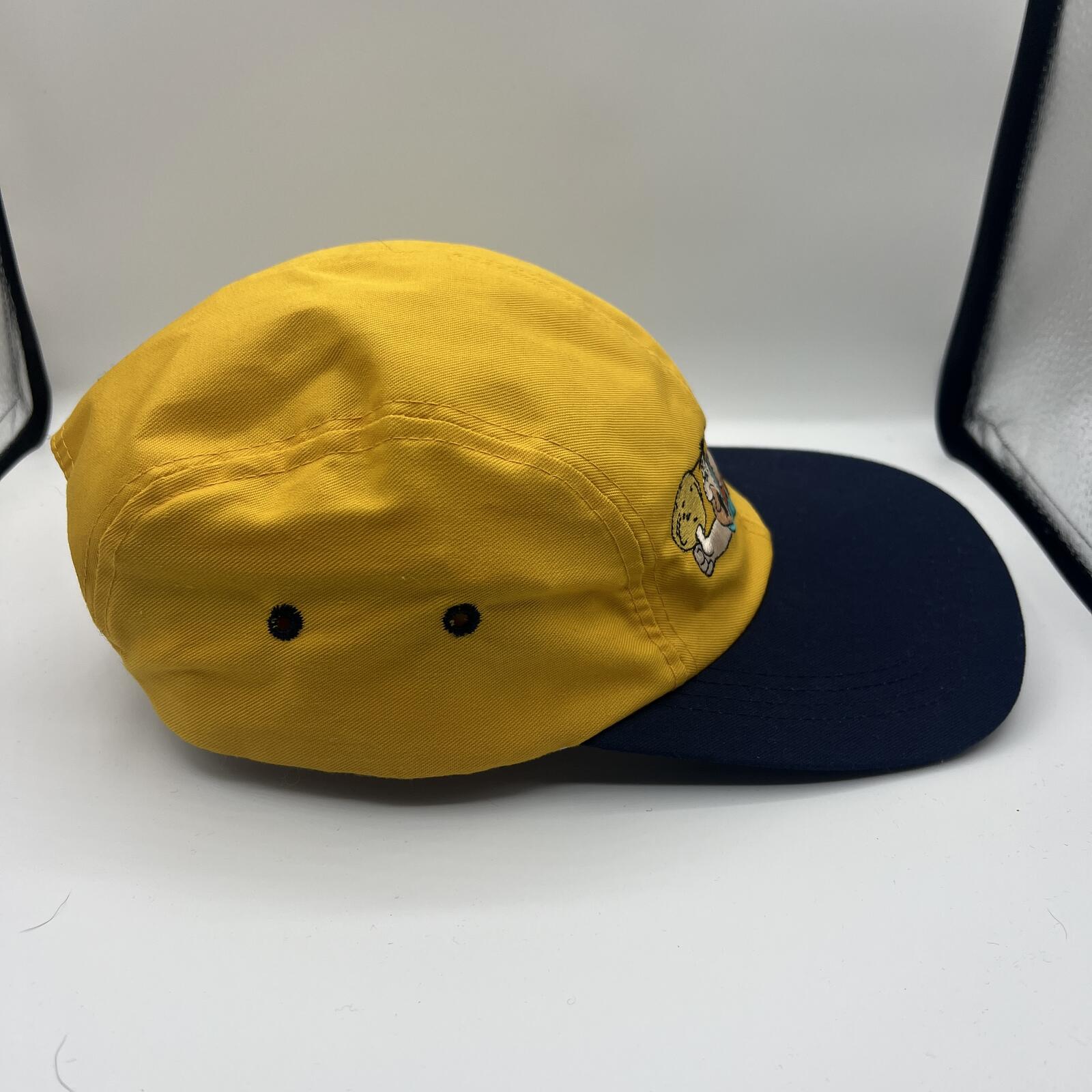 Vintage Flintstones Fred Flintstone Snapback Hat Yellow Blue Cap USA
