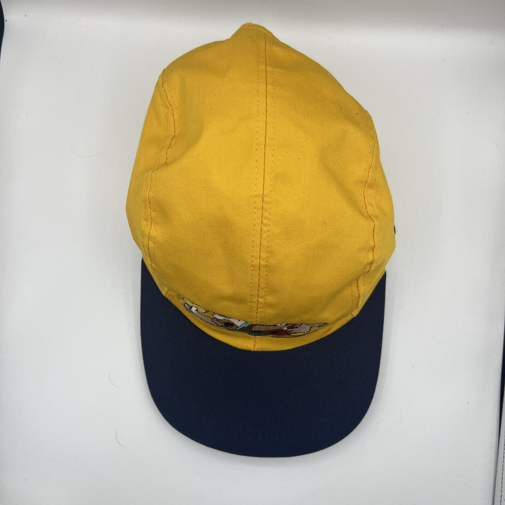 Vintage Flintstones Fred Flintstone Snapback Hat Yellow Blue Cap USA