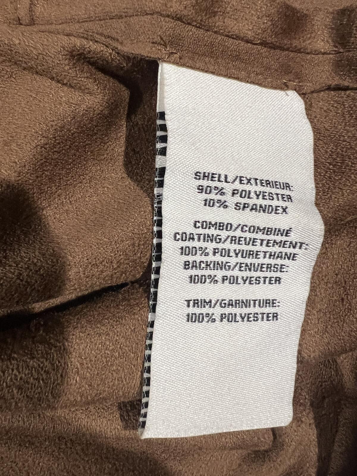 Bagatelle Faux Suede Jacket Womens L Brown Drape Open Front Moto Chic