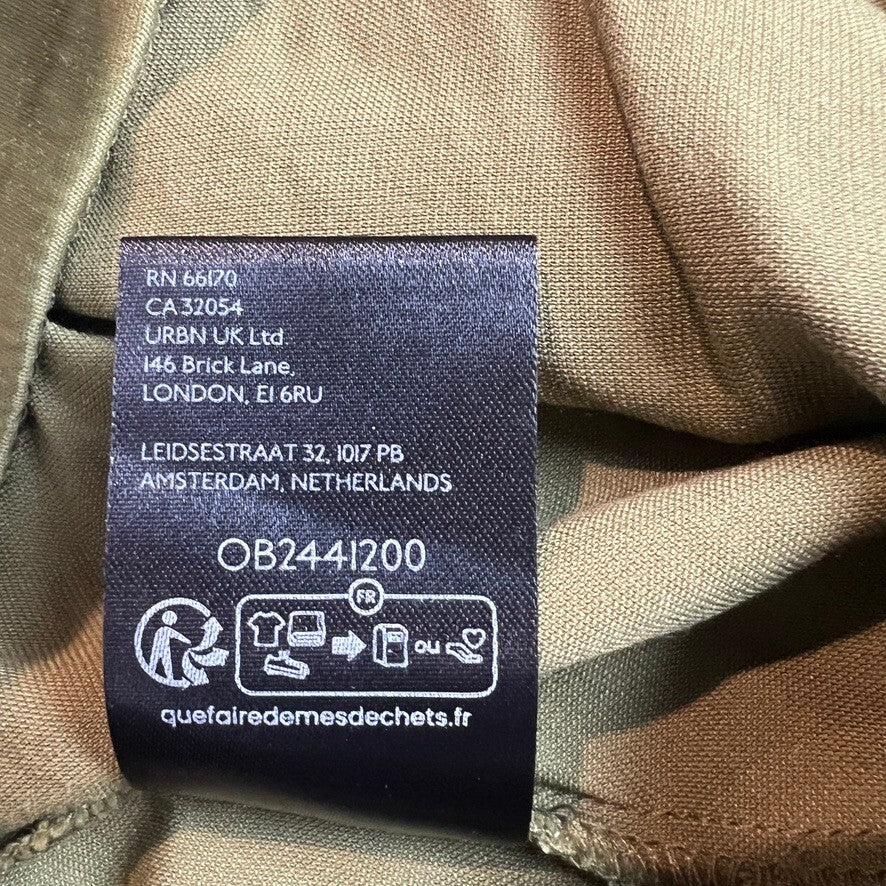 Anthropologie Tilda Pull-On Wide Leg Satin Pants Olive Green Women's Medium