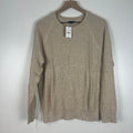 J.Crew 100% Cotton Tan Beige Crewneck Sweater Medium NWT Lightweight Knit New
