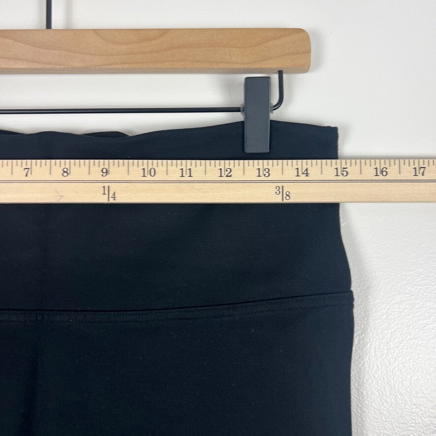 SPANX Black High Rise Cropped Leggings Women's Large Shaping Pull-On Pants