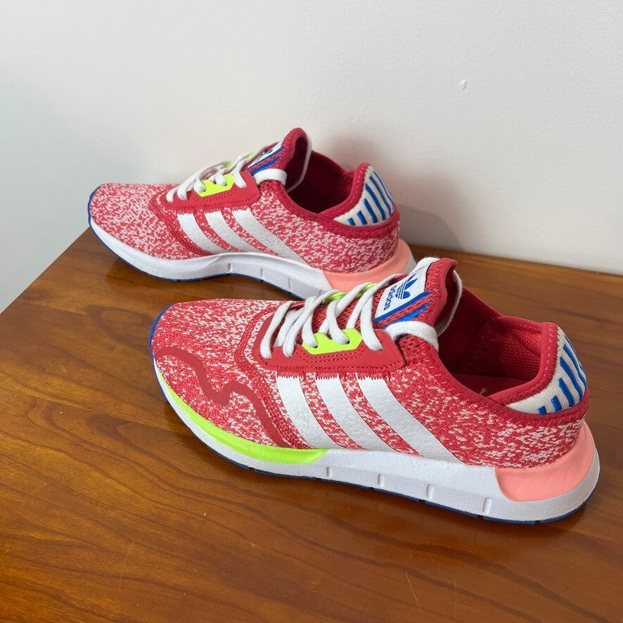 Adidas Originals Swift Run Red White Blue Neon Knit Sneakers Women’s 7.5