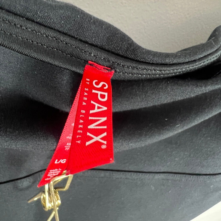 SPANX Black High Rise Cropped Leggings Women's Large Shaping Pull-On Pants