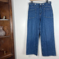 Free People We The Free Palmer Cuffed Wide Leg Jeans 28 NWT Cotton Blue