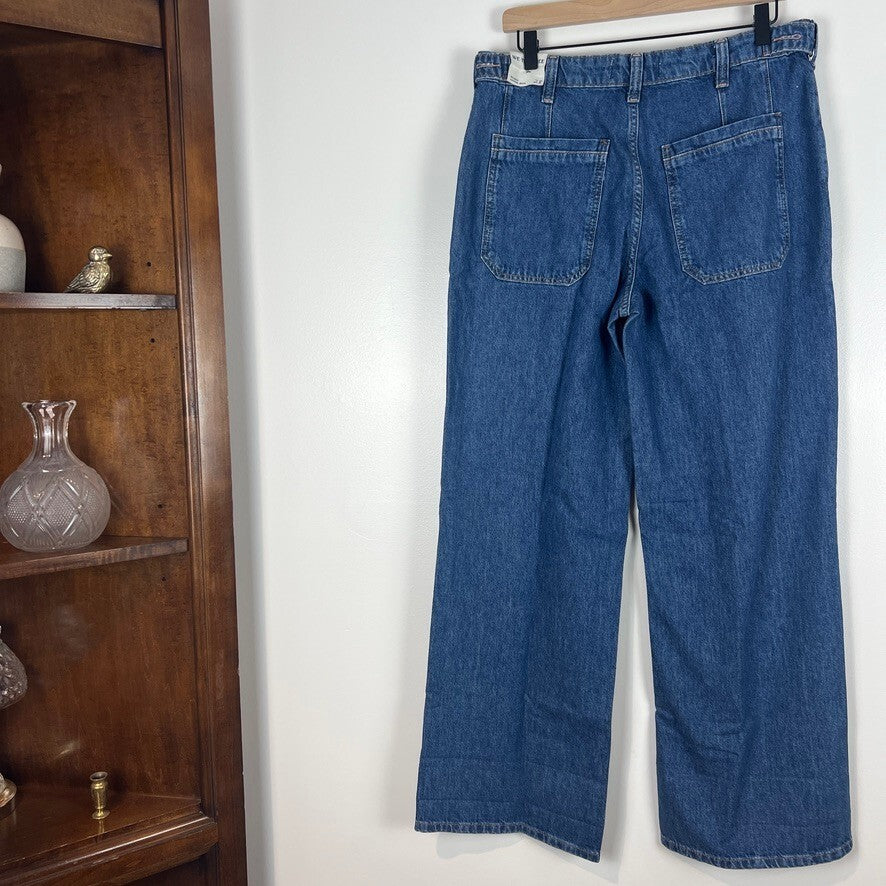 Free People We The Free Palmer Cuffed Wide Leg Jeans 28 NWT Cotton Blue