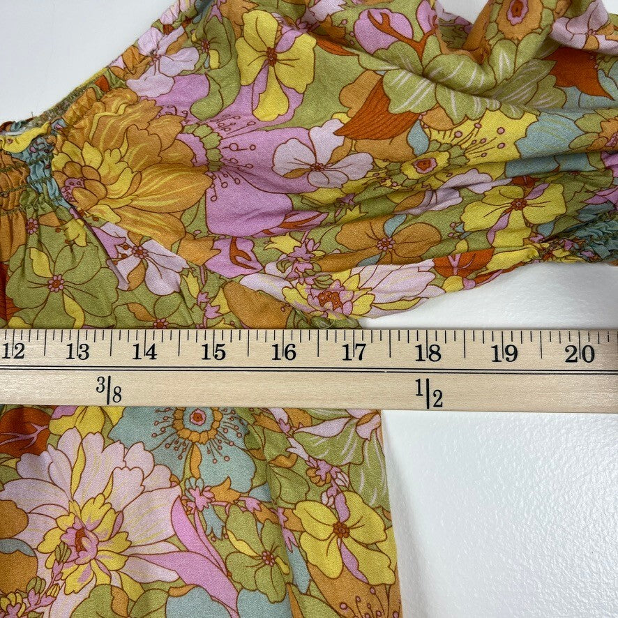 Show Me Your Mumu Floral Off Shoulder Mini Dress Size S Made in USA Boho