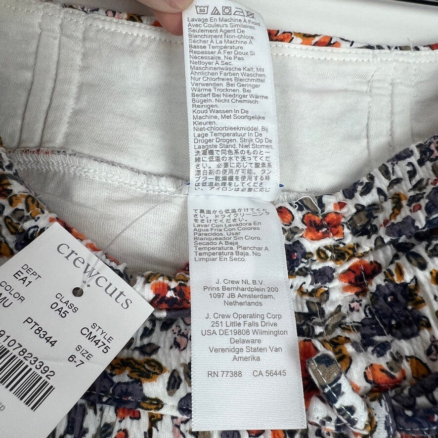 J.Crew Crewcuts NWT Girls 6-7 Floral Skirt Built-In Shorts Cotton Blend