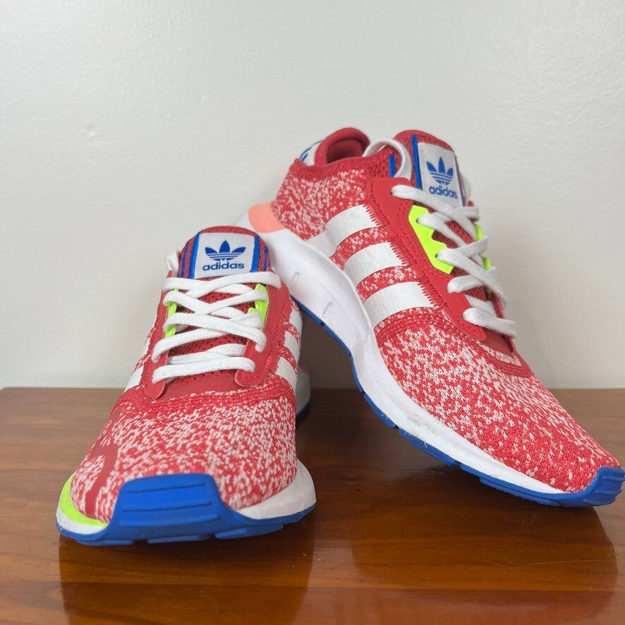 Adidas Originals Swift Run Red White Blue Neon Knit Sneakers Women’s 7.5