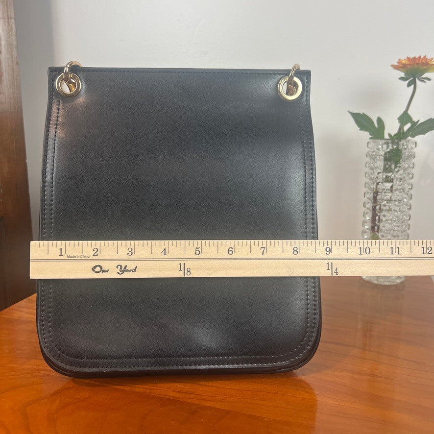 Urban Outfitters Black Leather Crossbody Bag Gold Hardware Minimal Chic