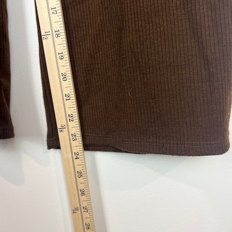Dressed in Lala Brown Ribbed Lounge Set Wide Leg Pants Oversized Top Large