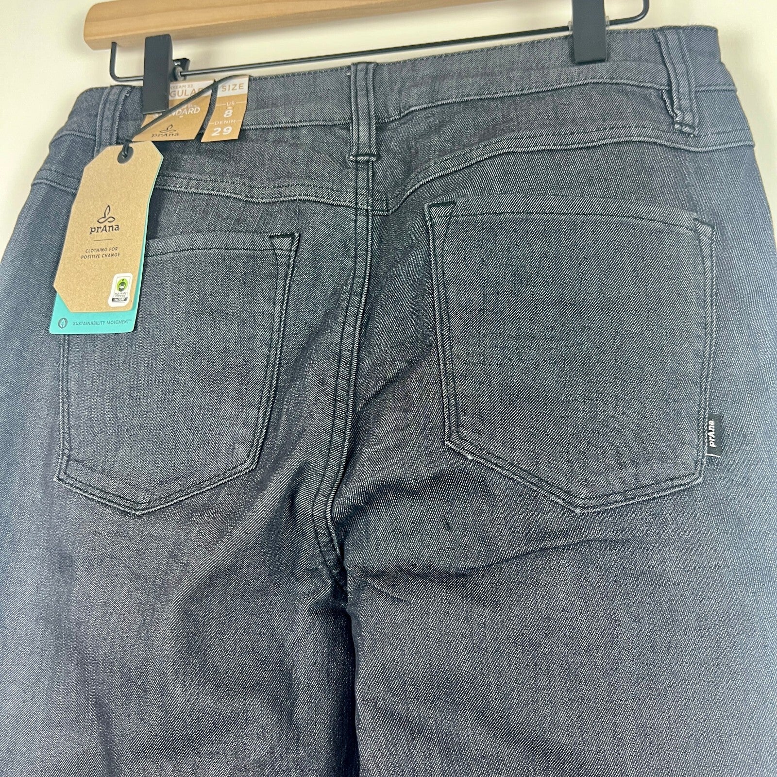NWT prAna Kayla High Rise Skinny Jeans Gray Denim Women's Size 8 Regular