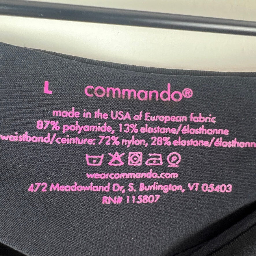 Commando Black Control Top High Rise Leggings Women's Large Made in USA