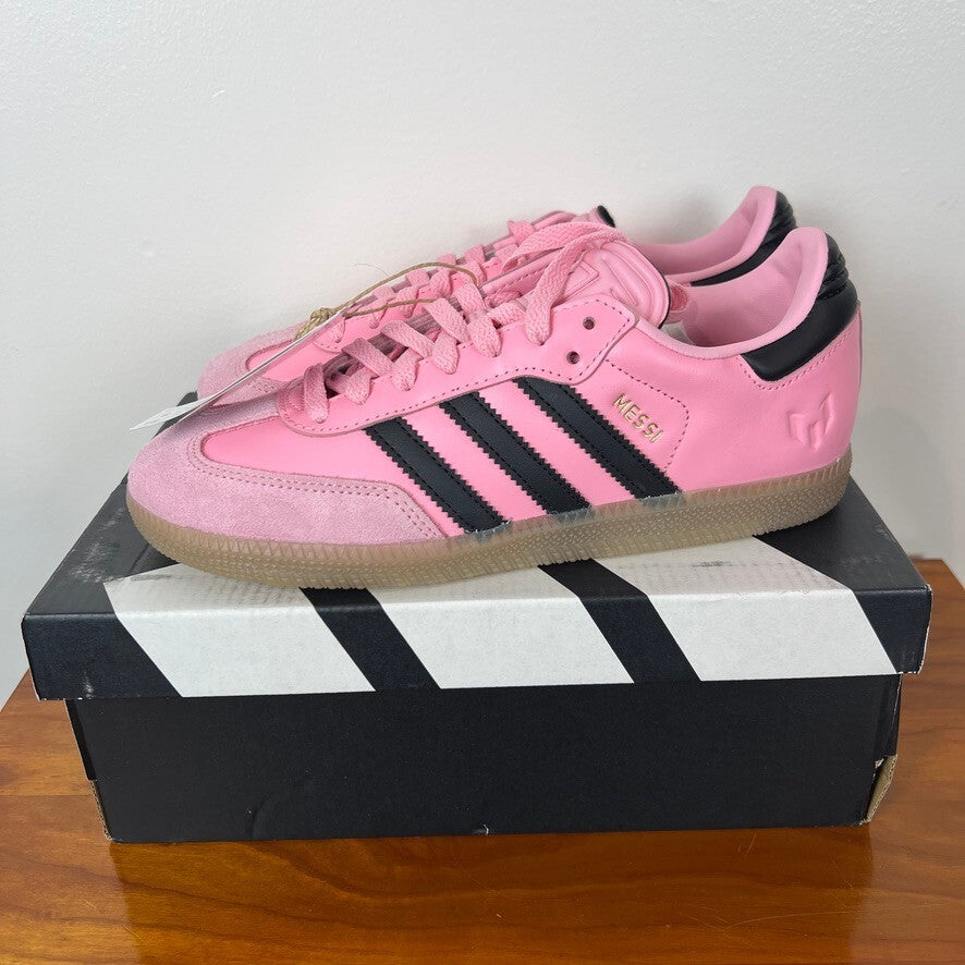 Adidas Samba Messi J Pink Black Gum Sneakers JR0424 Women's 5 NWT New