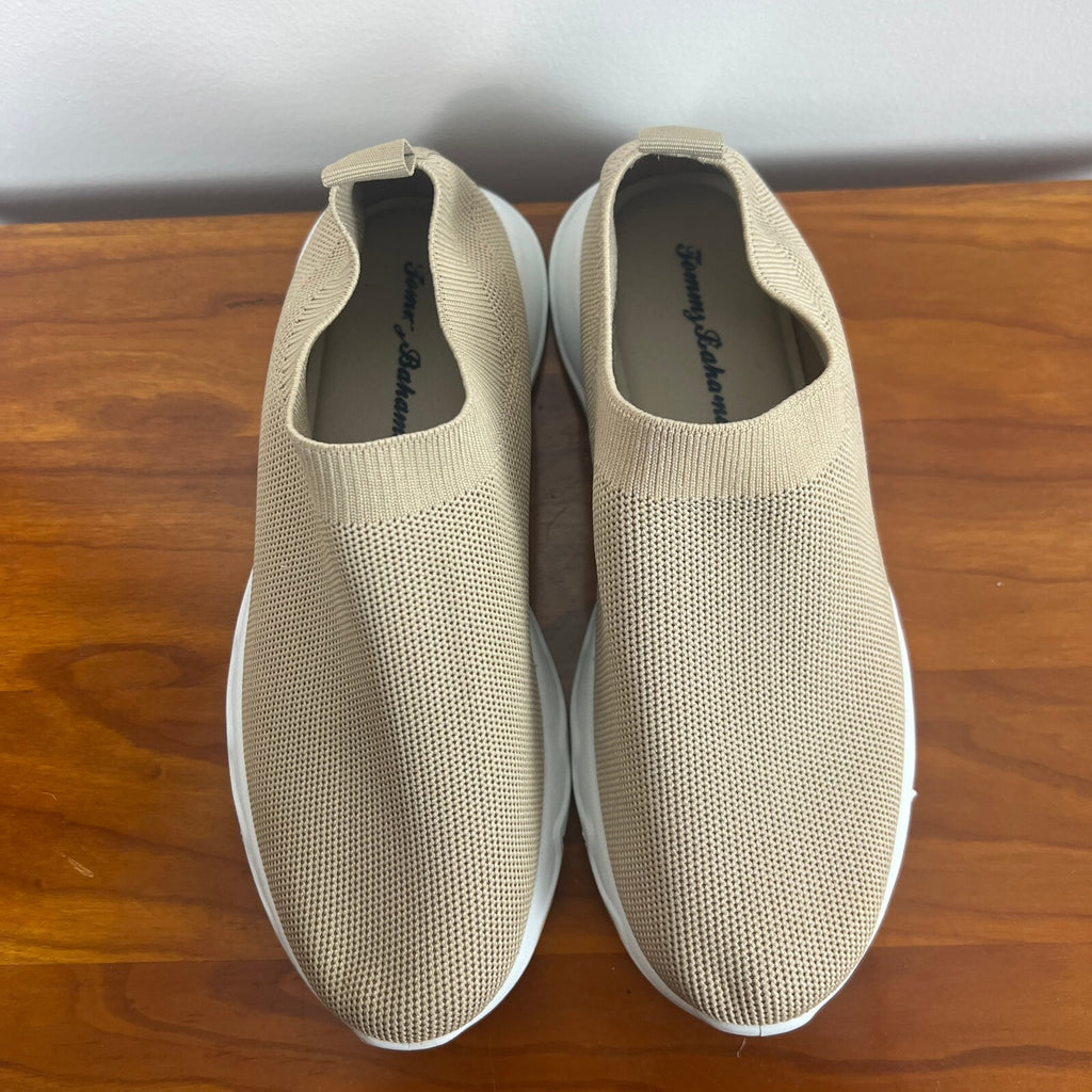 Tommy Bahama Beige Knit Slip-On Sneakers Comfort Walking Shoes Women's 7
