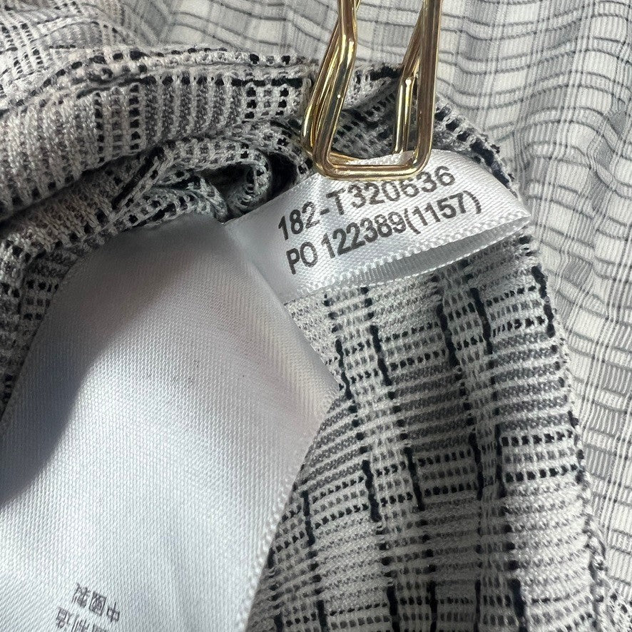 Tommy Bahama 100% Silk Gray Plaid Camp Shirt Button Front Men's Small