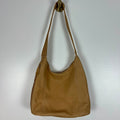Tignanello Tan Pebbled Leather Hobo Shoulder Bag Large Zip Pocket Purse