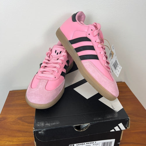 Adidas Samba Messi J Pink Black Gum Sneakers JR0424 Women's 5 NWT New