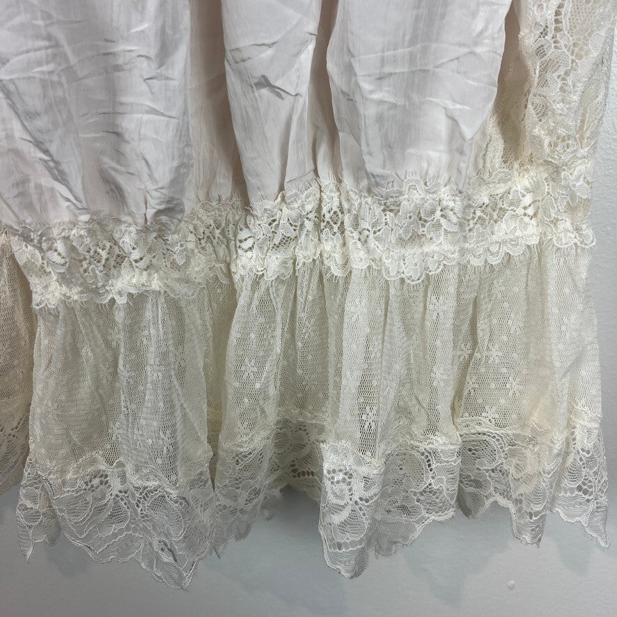 Free People Intimately White Alyssum Lace Trim Maxi Slip Skirt XL NWT