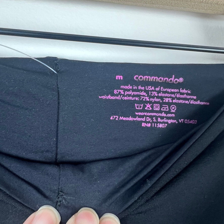 Commando Black Control Top High Rise Leggings Women's Medium Made in USA