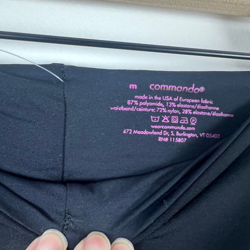 Commando Black Control Top High Rise Leggings Women's Medium Made in USA