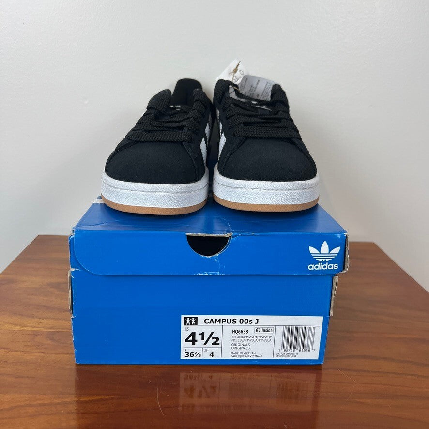 Adidas Campus 00s J Big Kids Size 4.5 / Women’s Size 6 Black White Gum