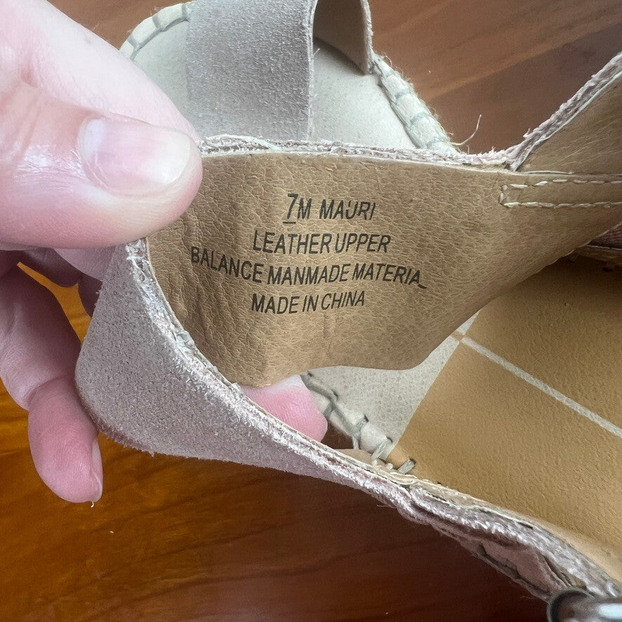 Dolce Vita Mauri Suede Espadrille Platform Wedge Sandals Taupe Women's 7