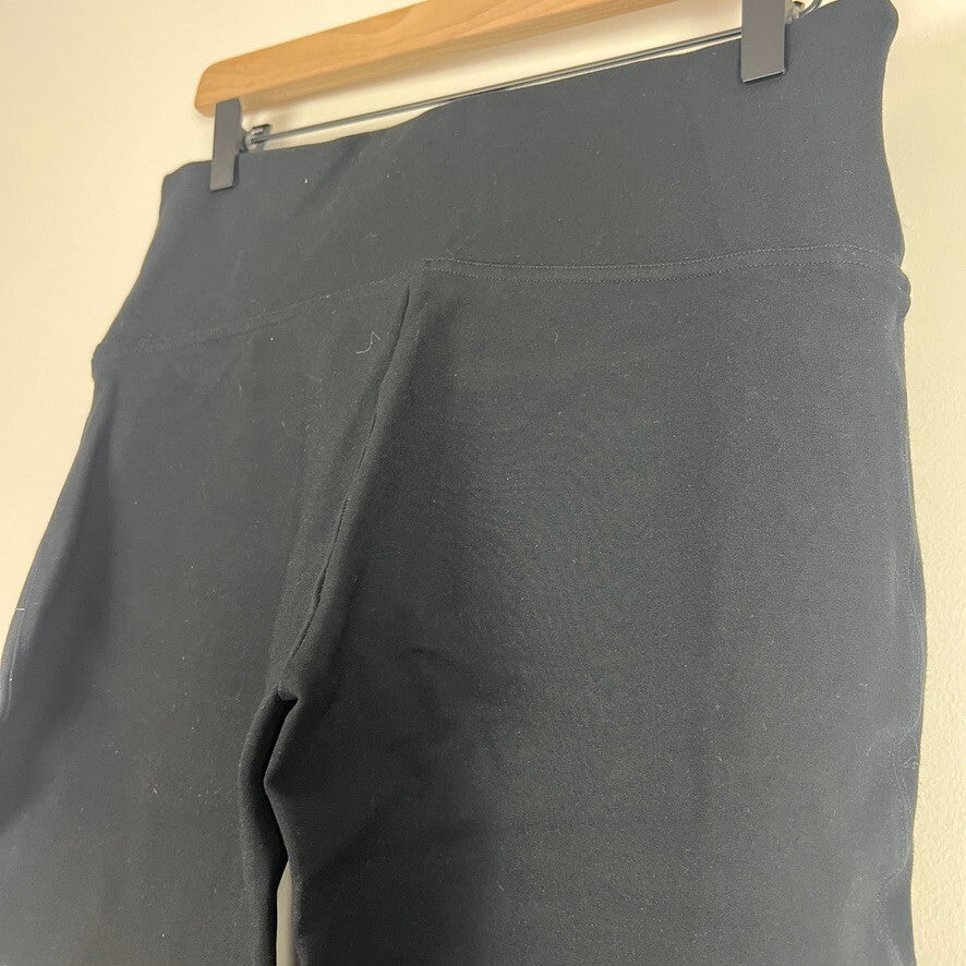 SPANX Black High Rise Cropped Leggings Women's Large Shaping Pull-On Pants