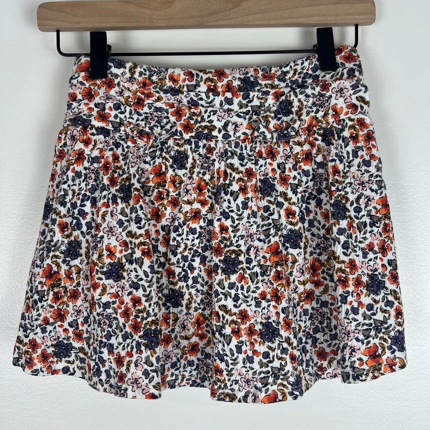 J.Crew Crewcuts NWT Girls 6-7 Floral Skirt Built-In Shorts Cotton Blend