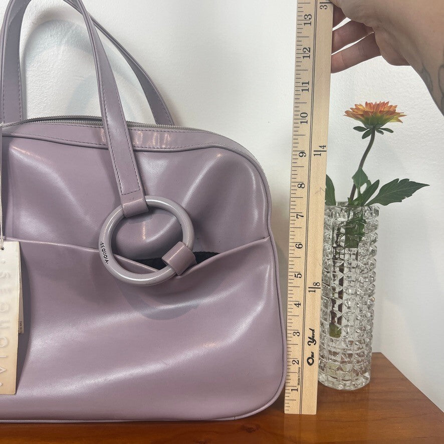 Sequoia Paris Lavender Leather Hand Bag NWT Vintage Ring Detail Chic
