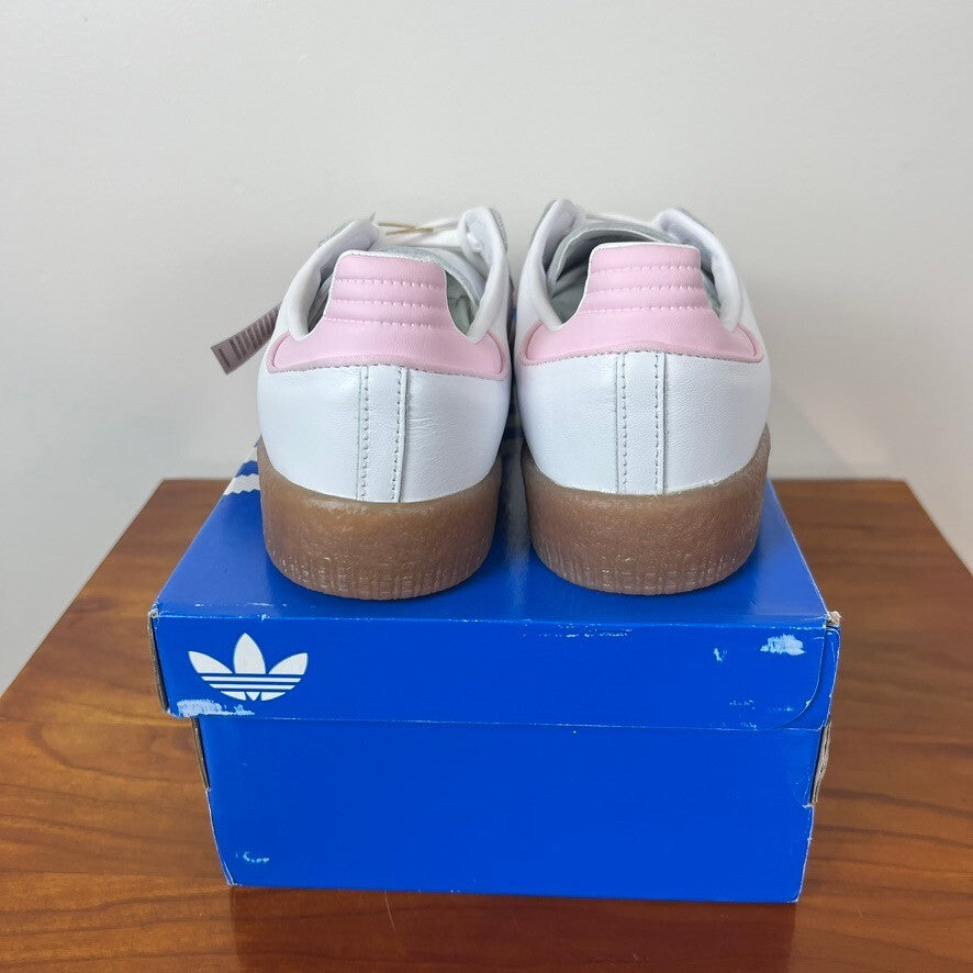 Adidas Sambae J White Pink Gum Big Kids 7 Womens 8.5 Platform JQ1237 NWT