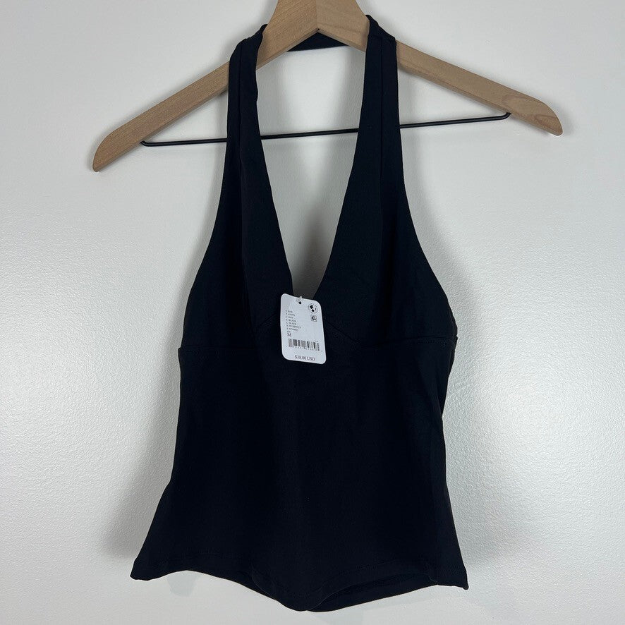Free People Intimately Black Halter Tank Top Open Back NWT Size Medium