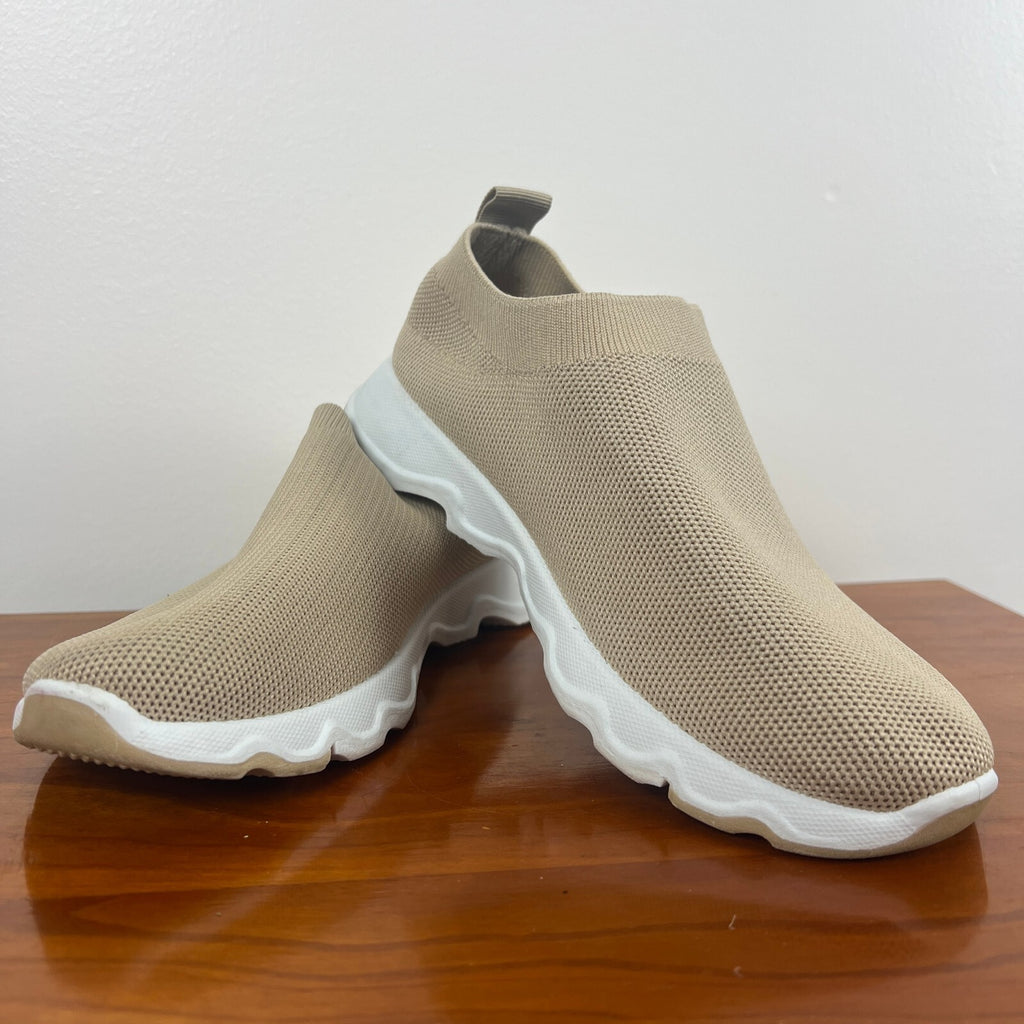 Tommy Bahama Beige Knit Slip-On Sneakers Comfort Walking Shoes Women's 7